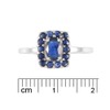 Ivy Gems Sterling Silver Oval Cut Midnight Blue Sapphire Ring
