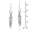 Amazing Double Feather .925 Sterling Silver Dangle Earrings