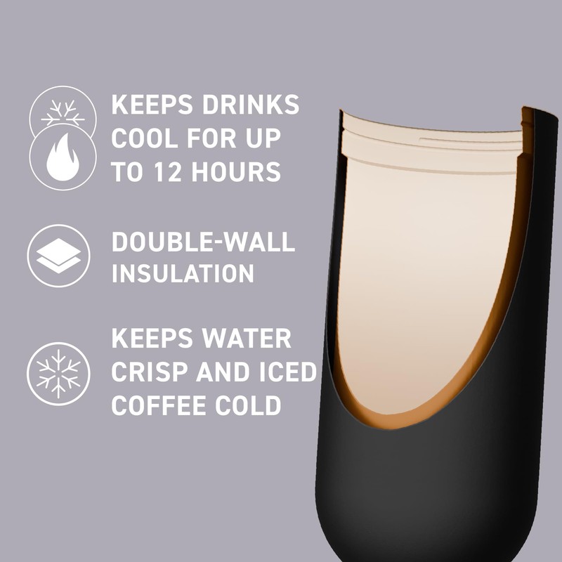 asobu Orbit 30oz/900ml Water Bottle, Sleek Insulated Bottle with Pop-Up