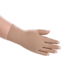 Juzo Seamless Compression Gloves & Gauntlets, 20-30 mmHg, Glove | Fingerless Gloves for Women & Men for Swelling, Moderate Edema & Lymphedema Management | Beige, X-Large