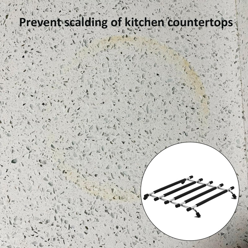 JJWNMLL trivets for kitchen worktops 2 Pcs - black kitchen