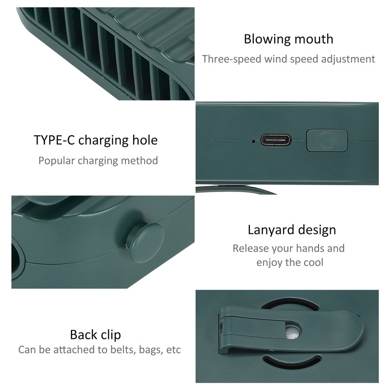 Mini Neck Fan Creative USB Portable HandsFree Wearable Lazy Hanging