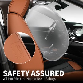 FLORICH Universal Car Seat Covers for Front Seats, Leather Seat Covers Universal Anti-Slip Driver Seat Cover, Automotive Vehicle Seat Covers fit for Trucks Vans SUVs Sedans (2 Packs, Brown&Black)