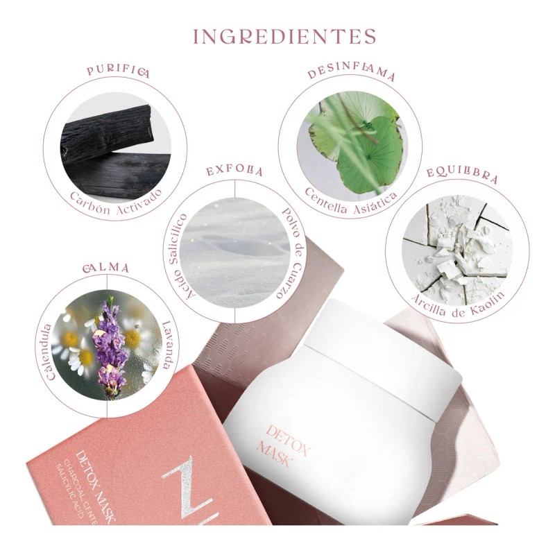 Mascarilla Facial Carbón Activado Vegetal Nunun Skin