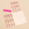 24Pcs 3D Flower Press on Nails Medium Almond Fake Nails
