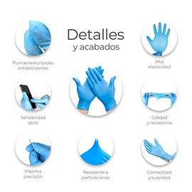 Raganet, 200 Guantes de Nitrilo Vinilo Médico de Alta Calidad Color Azul, Sin Látex, Sin Polvo, Diseño Ambidiestro, Ajuste Perfecto, Desechables y Resistentes. (200 Guantes) (Talla Chica)