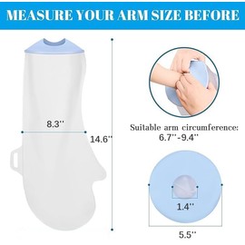 Clheatky Waterproof Cast Cover Arm Adult Cast Covers for Shower Arm Watertight Seal Cast Bag for Shower Hand Reusable Hand Cover Keep Bandage Dry for Broken Fingers Wrists