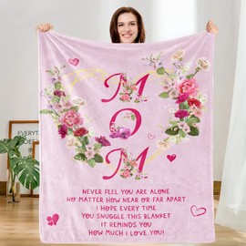 udten Gift for Mom, Mom Blanket for Great Mother Gifts Birthday Gifts for Mom from Daughter Son, The Best Mom Ever Gifts for Birthday Mother's Day Thanksgiving Day Gifts, 80"x60"