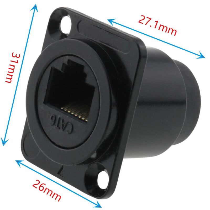 D-Type RJ45 Cat6 Coupler ZCZQC CAT6 D Series Panel-Mount Connector