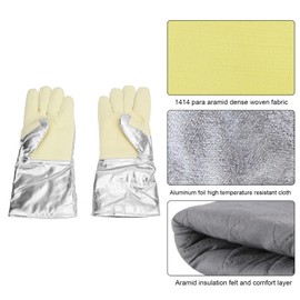 Heat Resistant Gloves, 500℃ Heat Proof Gloves, Anti Scald Reinforced Thumb Work Gloves for BBQ, Steel Mills, Foundries, Grilling, Baking