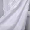 GARSTYLE White Ruffle Diamond Fabric Shower Curtain for Bathroom |