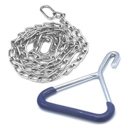 AAProTools Durable Cow OB Apparatus OB Handle & 60 Inch Chain Goat Forceps, Cattle Delivery Instruments for Dairy Farm