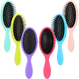 Nuenen 6 Cepillos de Cabello Húmedo para Mujeres Cepillo Desenredante de Viaje de Cerdas Suaves con Base de Cojín Cepillos Pequeños de Pelo Desenredan