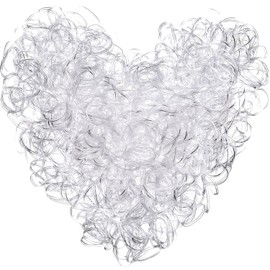 JSBelle Lazos de goma elásticos del pelo lazos, Paquete de 2000 bandas elásticas suaves para el cabello, para niñas bebés (Transparente)