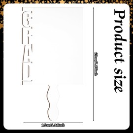 Anglechic 6 Pcs Graduation Sublimation Blanks Paddle Fan 2025 Graduate Face Hand Fans Wood Sublimation DIY Photo Frame for Graduation Class Party Memorial Souvenirs(Grad,7.9 x 5.9 Inches)