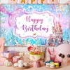 Avezano Mermaid Happy Birthday Banner Purple Mermaid Birthday Party Decorations