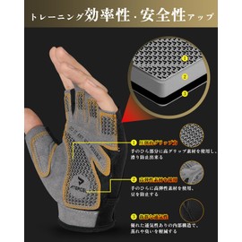 【ATERCEL】Muscle Training Gloves, Training Gloves for Men and Women, Gym Gloves, Anti-slip, Breathable, Ergonomic Design, Fit, Lightweight (Black + Gray, S)