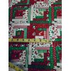 Unbranded VTG Patchwork Christmas Log Cabin Cheater Quilt Pattern Cotton