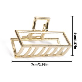 Prosy Hair Claw Clamp Gold Non-Slip Hair Clips Square Hair Accessories Daily Party Gift for Women and Girls (Pack of 2)
