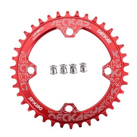 DJC Bike Chainring 104mm BCD Round/Oval MTB 104BCD 7/8/9/10/11/12 Speed Narrow Wide Tooth Aluminum 7075 Super Lightweight 30T 32T 34T 36T 38T 40 42 DH XC Trail Fat Bike ebike (2# Round Red, 30T)