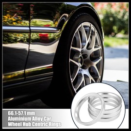 Hihaha 4pcs OD 66.1mm to ID 57.1mm Aluminum Alloy Car Hub Centric Rings Durable Material