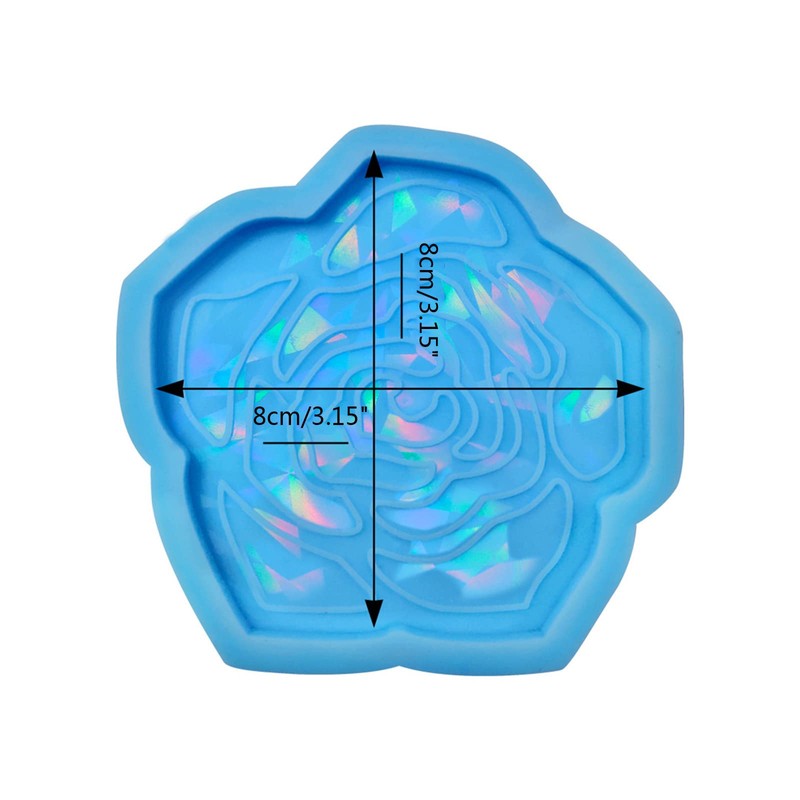 HUANIZI Holographic Coaster Mold for Resin Casting Silicone Resin Coaster