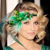Coridy 1920s Flapper Headband Boho Green Hairbands Butterfly Peacock Feather