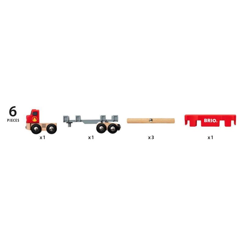 BRIO WORLD Lumber Truck [Wooden Rail Toy] 33657