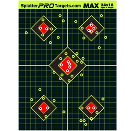 18x24 Extra Large Splatter Targets. Two Color Splatter to Easily See Your Shots! Bright Fluorescent Yellow and White Splatter.