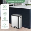 8 Gallons/30 L Dual Trash Can with Lid, Stainless Steel