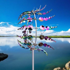 Windmill for Yard and Garden, Wind Spinner, Magical Metal Windmill for Backyards, 3D Wind Sculptures & Spinners Outdoor, Kinetic Garden Sunflower Wind Spinners (Colorful)