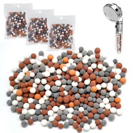 LLMSIX 3 Packs Replacement Shower Filter Beads Four Color Replace Mineral Bead Stone Ball Handheld Showerhead Replacement Stones Replacement Anion Mineral Shower Head Bead for Filtered Shower Head