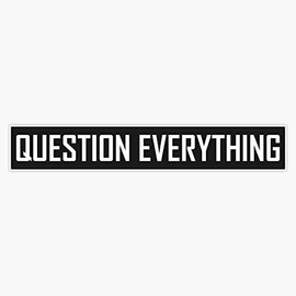 Question Everything Bumper Sticker Vinyl Decal 5 inches