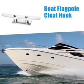 A ABSOPRO Boat Flagpole Cleat Hook 6" 150mm Boat Deck Rope Cleat (Set of 1)