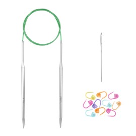 Knitting Needles Circular 40 inch (100cm) Stainless Steel Round Knitting Needles Size US 9 (5.5mm)