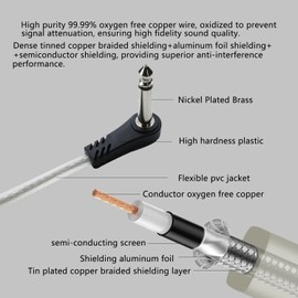 MQEBEOUYS 6 Inch 12Inch 39Inch Patch Cable for Guitar Effect Pedal Cables Black (10Pack)