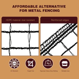 ORIVOGAS Plastic Mesh Fence Deer Fencing 4x75ft,Reinforced Edges,55gsm Heavy Duty Temporary Fence,Ideal for Garden Netting,Animal Barrier,Safety Netting, Fruit Plant Protection, Black