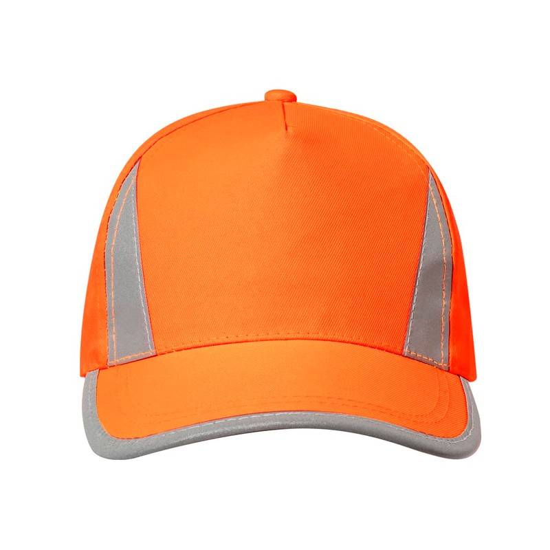 BLUECHOLON 5 Panel Polyester High Vis Adjustable Sports Hat Neon