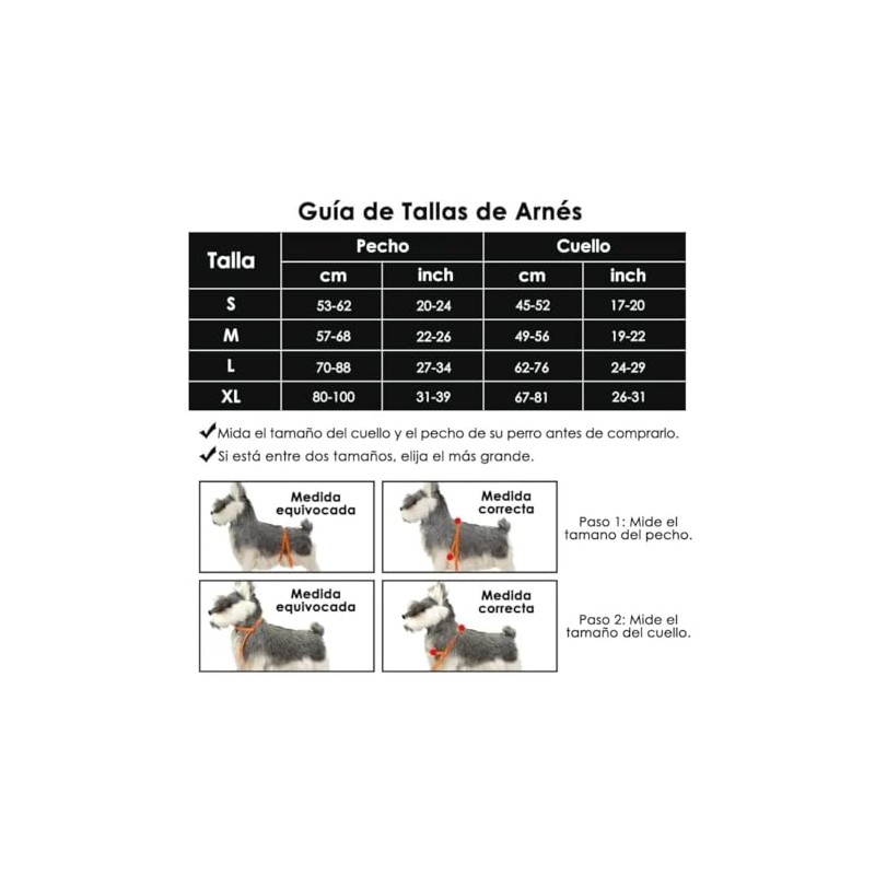Genérico ChiLand-Chi Arnés para Perro con asa de Control, Pechera