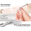 Long Nail Scissors Toenail Scissors Angled for Seniors Micro-Toothed -