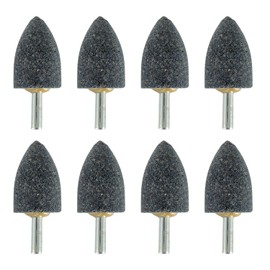 HUAREW 25 mm Cone Shape Grinding Stone，1/4" Shank Aluminum Oxide Mounted Grinding Stones, Aluminum Oxide Grinding Point for for Grinding, Polishing，Deburring Ferrous Metals(8 Pcs)