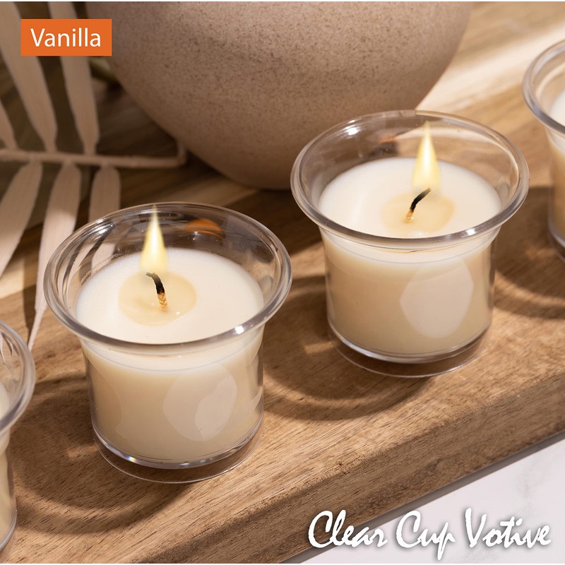 HYOOLA Clear Cup Scented Votive Candles - Vanilla - 12