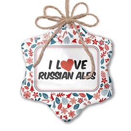 NEONBLOND Christmas Ornament I Love Russian Ales Beer Red White Blue Xmas