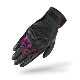 SHIMA HERO GLV Motorcycle Gloves Women's Leather Short Summer Motorcycle Gloves Protection Touchscreen City Leather Gloves Motorcycle Ventilated Reinforced Perforated Lightweight (Women, Pink, XL)