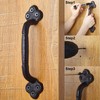 WEBI Rustic Gate Handle,9 Inch Cast Iron Barn Door Handle,Metal