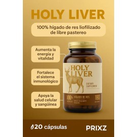 YEKE Holy Liver - El Multivitamnico de la Naturaleza Base De Hgado de Res - 100 Orgnico Y De Libre Pastoreo - Vitaminas A, B12 y K2 - Coenzima Q10 -  