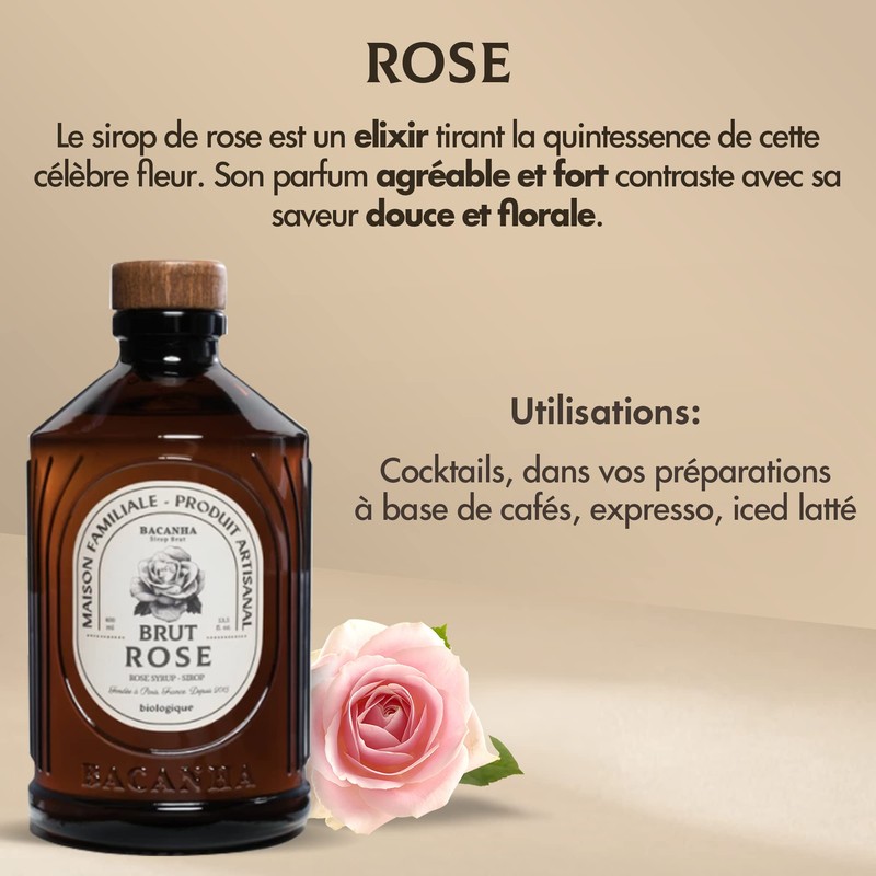 BACANHA - Organic and Raw Syrup - Rose Syrup -