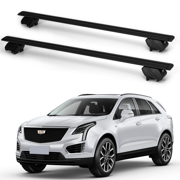 CARVERTON 47''Universal Roof Rack Cross Bars - Car Rooftop Cross Bars Adjustable and Lockable Roof Rack for Vehicles with Integrated and Independent Side Beams, 300 lbs Load Capacity,Black