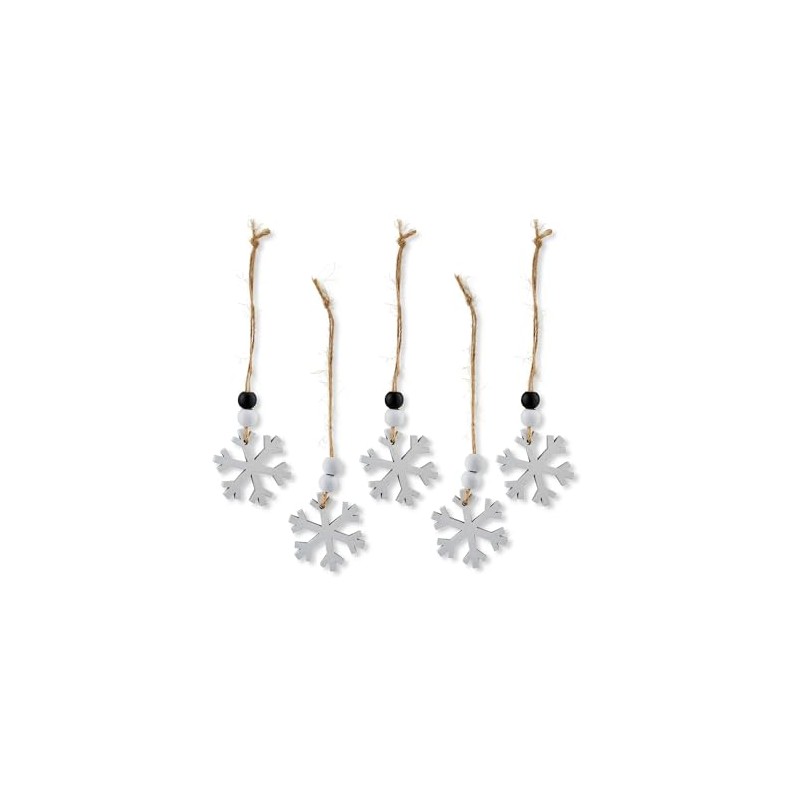 Beaded Snowflake Christmas Tree Ornaments - 5 Count