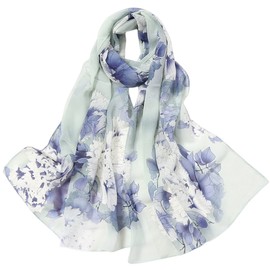 FAIRYGATE Oversized Scarves Ladies Scarfs Gifts Floral Chiffon Scarf Sunscreen Fashion Flower Print Lightweight Head Shawls Wrap For Women A4512